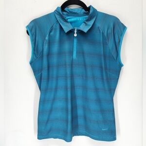 Nike Golf Sleeveless Shirt Womens Medium Blue Striped